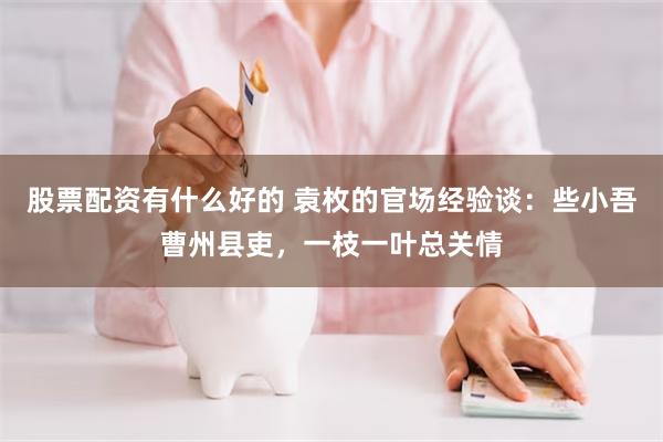 股票配资有什么好的 袁枚的官场经验谈：些小吾曹州县吏，一枝一叶总关情